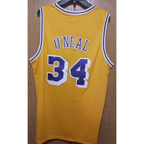 Shaquille O'Neal (Mitchell/Ness)-(Lakers)-(1996-97)-(Yellow)-(XL)-(New)-$103.00 - Picture 7 of 9